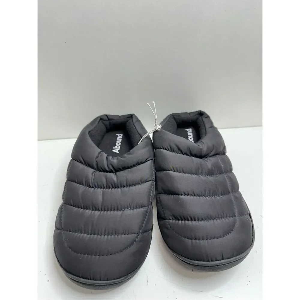 Abound Slippers Mens Size 10 Medium Slip On Black Puffer Shoes‎ NEW
